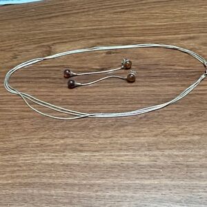 Elegant Silver and Amber Jewelry Set